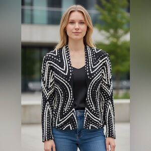 #08 Vintage peck & peck zip up long sleeves top